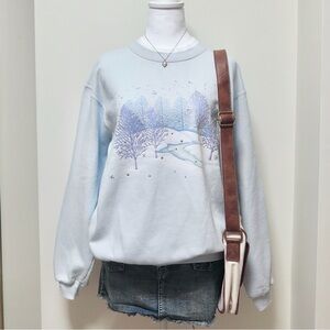 Light Blue Winter Scene Sweatshirt